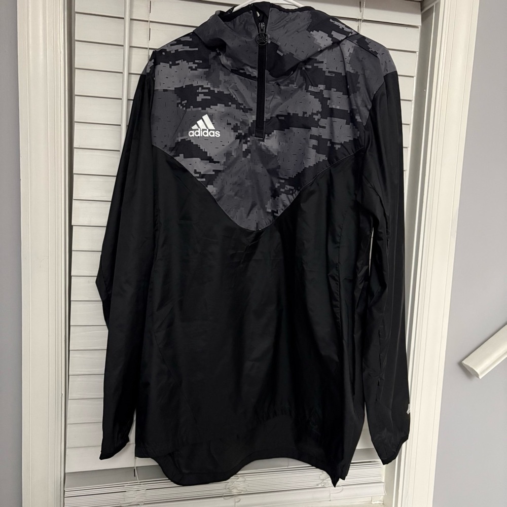 Adidas Black and Gray Camo Windbreaker NWT Size medium - Picture 3 of 16